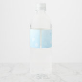 Oh Boy Winter Baby shower | Snowflakes Blue Waterfles Etiket (Achterkant)