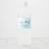 Oh Boy Winter Baby shower | Snowflakes Blue Waterfles Etiket (Voorkant)