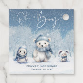 Oh Boy Winter | Baby shower van Woodland Bedankjes Labels (Achterkant)