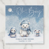 Oh Boy Winter | Baby shower van Woodland Bedankjes Labels (Voorkant)