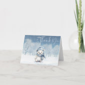 Oh Boy Winter | Baby shower van Woodland Bedankkaart (Voorkant)