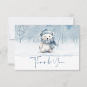 Oh Boy Winter | Baby shower van Woodland Bedankkaart (Voorkant)