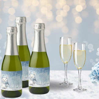 Oh Boy Winter | Baby shower van Woodland Sparkling Wijnetiket