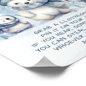 Oh Boy Winter Baby shower Zeg geen Baby-spel Poster (Hoek)