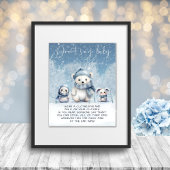 Oh Boy Winter Baby shower Zeg geen Baby-spel Poster