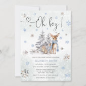 Oh Boy Winter Herten Baby shower Kaart (Voorkant)