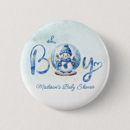 Oh Boy Winter Thema Baby shower Button