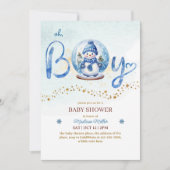 Oh Boy Winter Thema Baby shower Kaart (Voorkant)