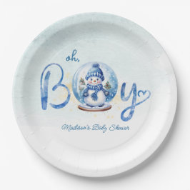 Oh Boy Winter Thema Baby shower Papieren Bordje