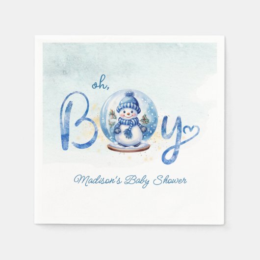 Oh Boy Winter Thema Baby shower Servet (Voorkant)