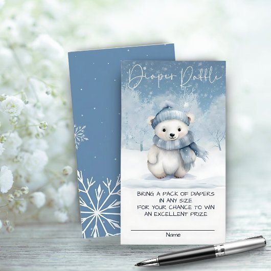 Oh Boy Winter | Woodland Baby shower luierkrabbel Informatiekaartje