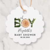 Oh Boy Woodland Baby shower Dank je Bedankjes Labels (Voorkant)