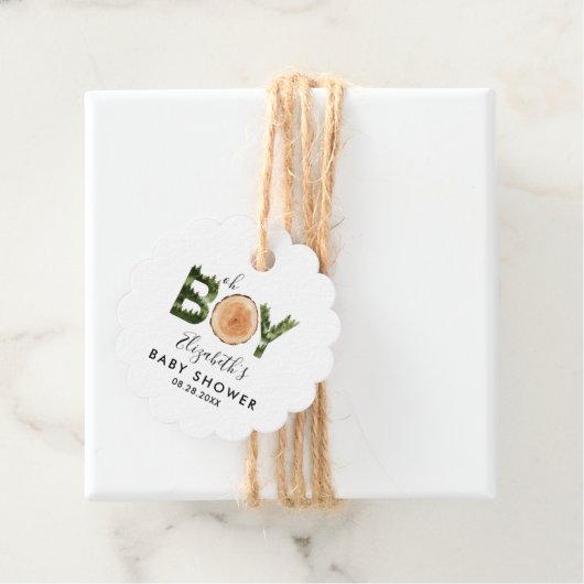 Oh Boy Woodland Baby shower Dank je Bedankjes Labels (In situ)