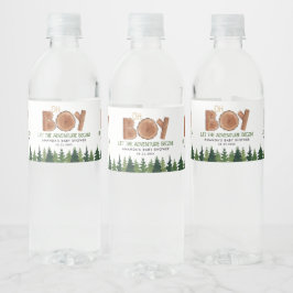 Oh Boy Woodland Baby shower Waterfles Etiket