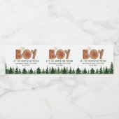 Oh Boy Woodland Baby shower Waterfles Etiket (Enkel label)