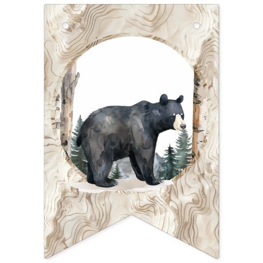 Oh Boy Woodland Bear Adventure Welcome Baby Banner (Eerste vlag)