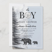 Oh Boy Woodland Beren Boy Baby shower Kaart (Voorkant)