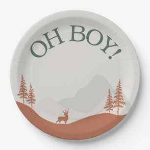 Oh Boy Woodland Mountain baby shower bord