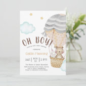 Oh Boy Woodland Teddy Bear Baby shower Kaart (Staand voorkant)
