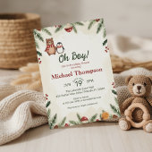 Oh Boy Woodland Winter Baby Shower Invitation Kaart