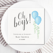 Oh Boys Blue Balloon Twin Boys Baby shower Servet