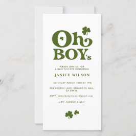 Oh Boy's St. Patrick's Day Baby shower Uitnodiging