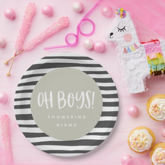 Oh boys, twin baby shower party servetten papieren bordje (Feest)