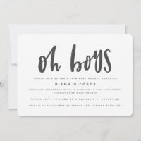 Oh boys twin baby shower uitnodiging