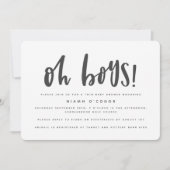 Oh boys twin baby shower uitnodiging (Voorkant)