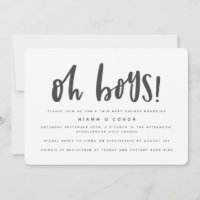 Oh boys twin baby shower uitnodiging