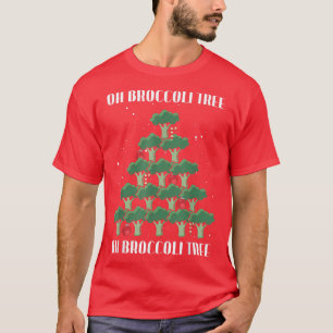 Oh Broccoli Boom Vegetarian Xmas Vegan Merry Chris T-shirt