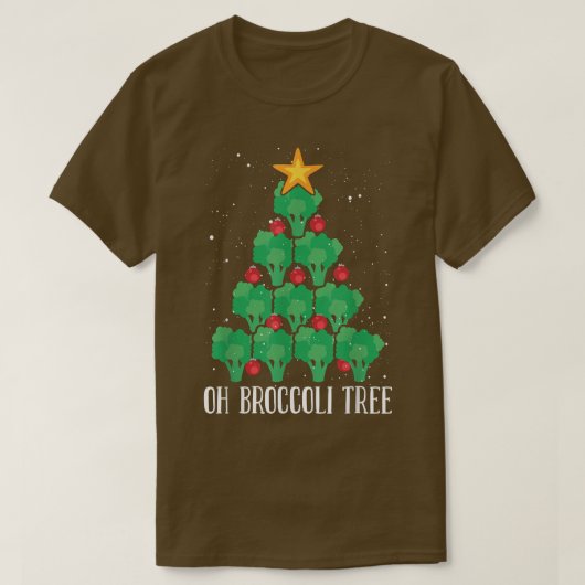 Oh Broccoli Boom Vegetarian Xmas Vegan Merry Chris T-shirt (Design voorkant)