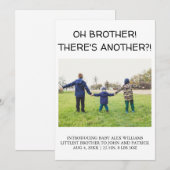 OH BROEDER! IS ER NOG EEN?! Baby Foto Geboorte Aankondiging (Voorkant / Achterkant)