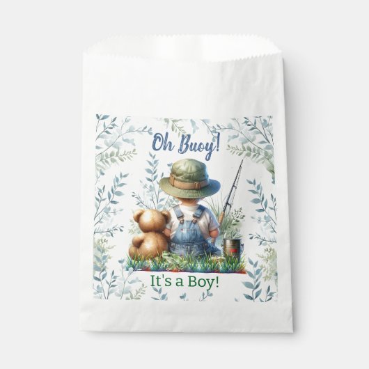 Oh Buoy, het is een jongen! Gevist Baby shower Bedankzakje (Voorkant)