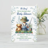 Oh Buoy, het is een jongen! Gevist Baby shower Kaart (Staand voorkant)