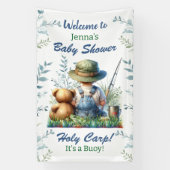 Oh Buoy, it's a Boy! Fishing Themed Baby Shower Spandoek (Verticaal)