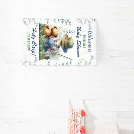 Oh Buoy, it's a Boy! Fishing Themed Baby Shower Spandoek (Insitu)