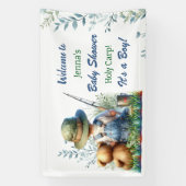 Oh Buoy, it's a Boy! Fishing Themed Baby Shower Spandoek (Verticaal)