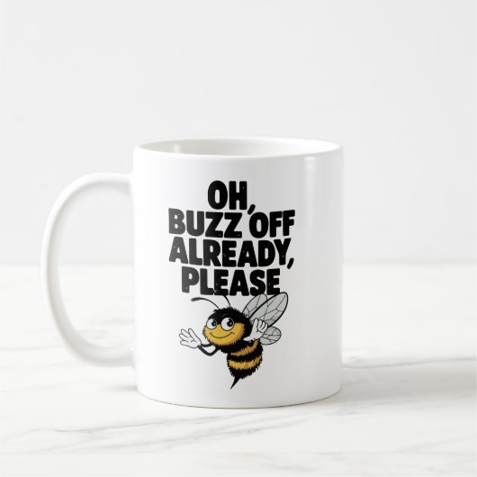 Oh, Buzz Off al - Funny Bee Pun Koffiemok (Links)