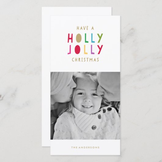Oh By Golly | Holiday Photo Cards Feestdagenkaart (Voorkant / Achterkant)