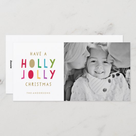Oh By Golly | Holiday Photo Cards Feestdagenkaart (Voorkant / Achterkant)