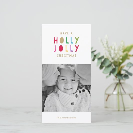 Oh By Golly | Kerst Fotokaarten Feestdagenkaart (Staand voorkant)