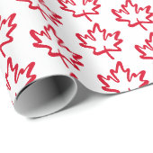 Oh Canada! Dag Big Red Canadian Maple Leaf Cadeaupapier (Rol Hoek)