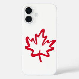 Oh Canada! Dag Big Red Canadian Maple Leaf iPhone 16 Hoesje