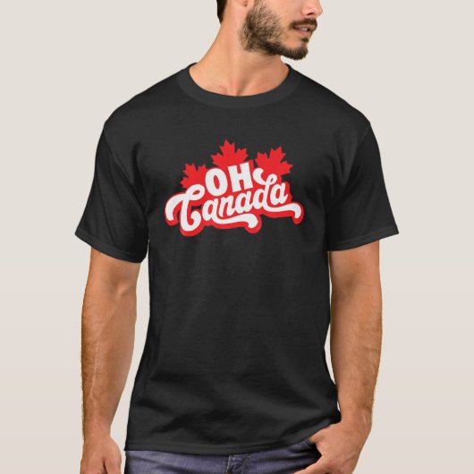 OH Canada Day Funny Maple Leaf Oh Canadian Flag Co T-shirt (Voorkant)