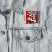 Oh Canada EH! Vierkante Button 5,1 Cm (In situ)