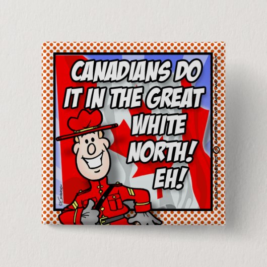 Oh Canada EH! Vierkante Button 5,1 Cm (Voorkant)