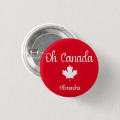 Oh Canada | Elegant Maple Leaf Ronde Button 3,2 Cm (Voorkant /achterkant)