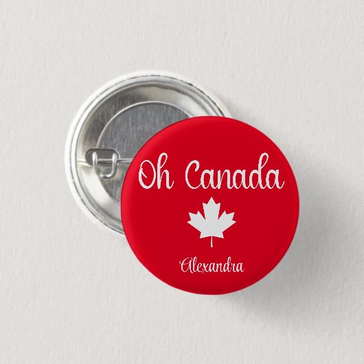 Oh Canada | Elegant Maple Leaf Ronde Button 3,2 Cm (Voorkant /achterkant)