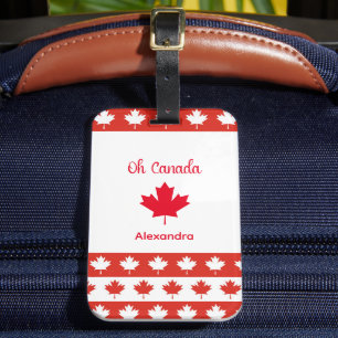 Oh Canada Elegant rood esdoornblad Bagagelabel